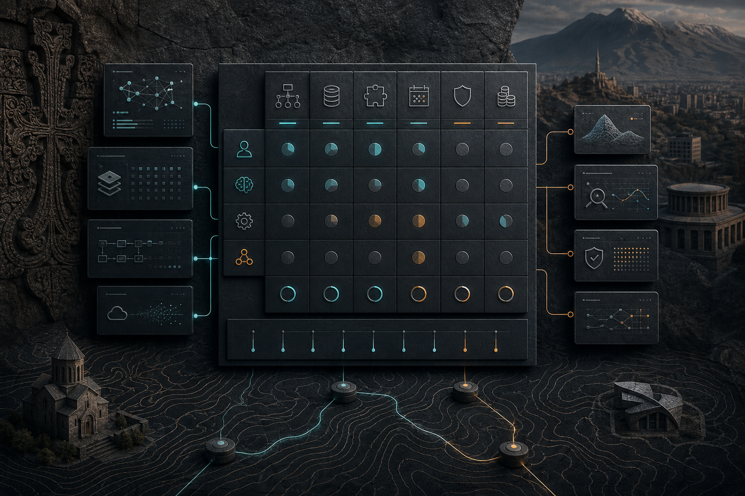 Weighted AI specialist selection matrix connecting workflow fit, data readiness, integrations, evaluation and ownership